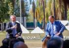 El gobernador Ricardo Quintela y el presidente Alberto Fernández constataron los avances de la obra “Distribuidor vial monumento al Chacho Peñaloza”.