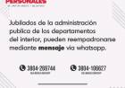 Reempadronamiento de Datos Personales: atención jubilados de la administracion publica