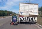 Olta: Motociclista chocó con un camión estacionado y debió ser trasladado