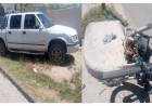 Chepes: Choque entre camioneta y moto sobre Av. Belgrano Sur