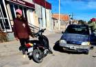 Chepes: choque entre auto y moto deja solo daños materiales