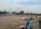 Alerta en Ruta 141: controlan un foco de incendio por quema de basura y pastizales en Chepes
