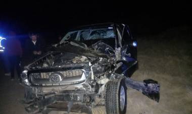 Camioneta impactó contra un camión sobre Ruta N° 141.