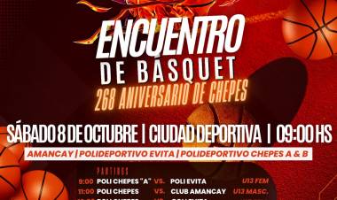 Chepes: Encuentro de Básquet en el 268° Aniversario nuestra Ciudad. 