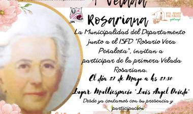 Chepes: 1° Velada Rosariana en Multiespacio “Luis Ángel Oviedo” este sábado 27 de mayo.