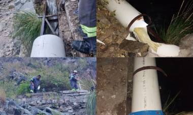 Chamical: denuncian la rotura del acueducto de “Las Ollitas”