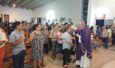 Chepes: Misa de cenizas presidida por el obispo Dante Braida