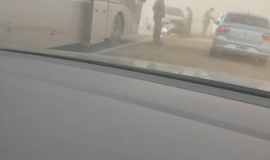 A raíz de la escasa visibilidad se registró un siniestro vial en Ruta Nacional N° 38
