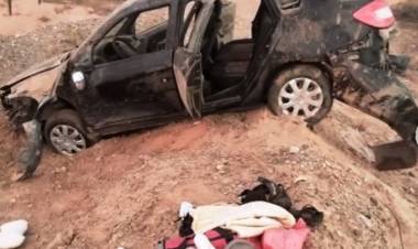 Pagancillo: familia hospitalizada tras volcar su vehículo