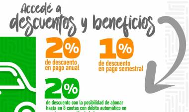 Anuncian vencimientos y descuentos para el pago del Inmobiliario y Automotor 2025