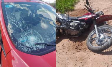 Choque en Ruta 38 a la altura de Punta de Los Llanos: Una motociclista resultó herida