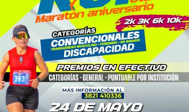 Se viene la 6º edición de la maratón aniversario del Dpto. Rosario Vera Peñaloza