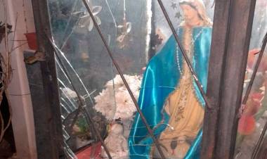 Chepes: un hombre rompió la gruta de la Virgen Medalla Milagrosa