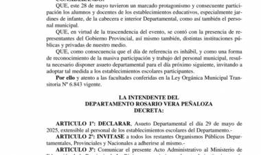 Por Los Festejos de Nuestro Departamento: Decretan asueto departamental para este jueves 29 de mayo