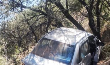Una mujer perdió el control de su auto y terminó entre los árboles