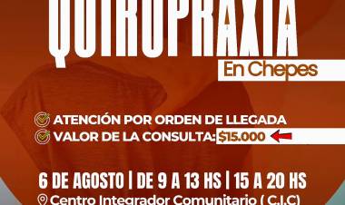 Quiropraxia por primera vez en Chepes