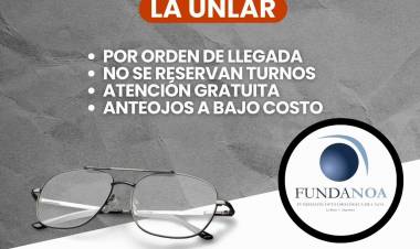 FUNDANOA brindará atención gratuita y anteojos a bajo costo y abordajes de salud