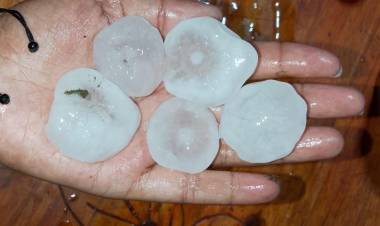 Ulapes: cayó piedra de gran tamaño durante una intensa tormenta