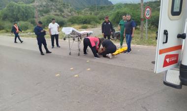 Motociclista chocó contra un perro y terminó hospitalizado en Malanzán