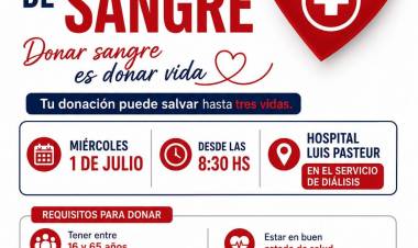 El Hospital Luis Pasteur realizará una jornada de donación de sangre para fortalecer las reservas
