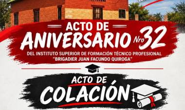 Chepes se prepara para celebrar una nueva promoción de técnicos superiores del ISFTP “Juan F. Quiroga”