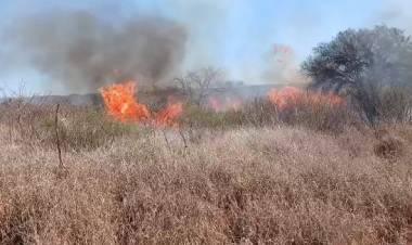 Incendio forestal en Ulapes: el fuego fue sofocado tras avanzar rápidamente por los fuertes vientos