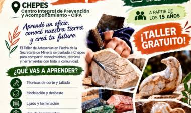 Chepes: Se abren las inscripciones para el Taller de Artesanías en Piedra