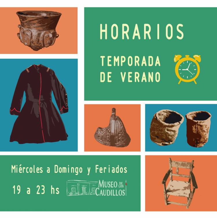 Días y horarios del Museo de los Caudillos temporada de verano.