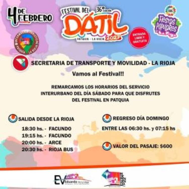 Patquía: Con entrada libre y gratuita en la 36° edición del Festival del Dátil.