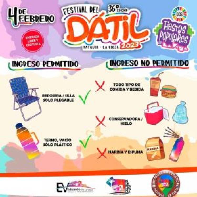 Patquía: Con entrada libre y gratuita en la 36° edición del Festival del Dátil.