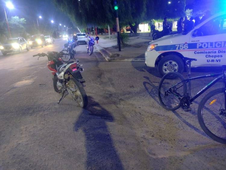 Chepes: Accidente de tránsito entre dos motocicletas.