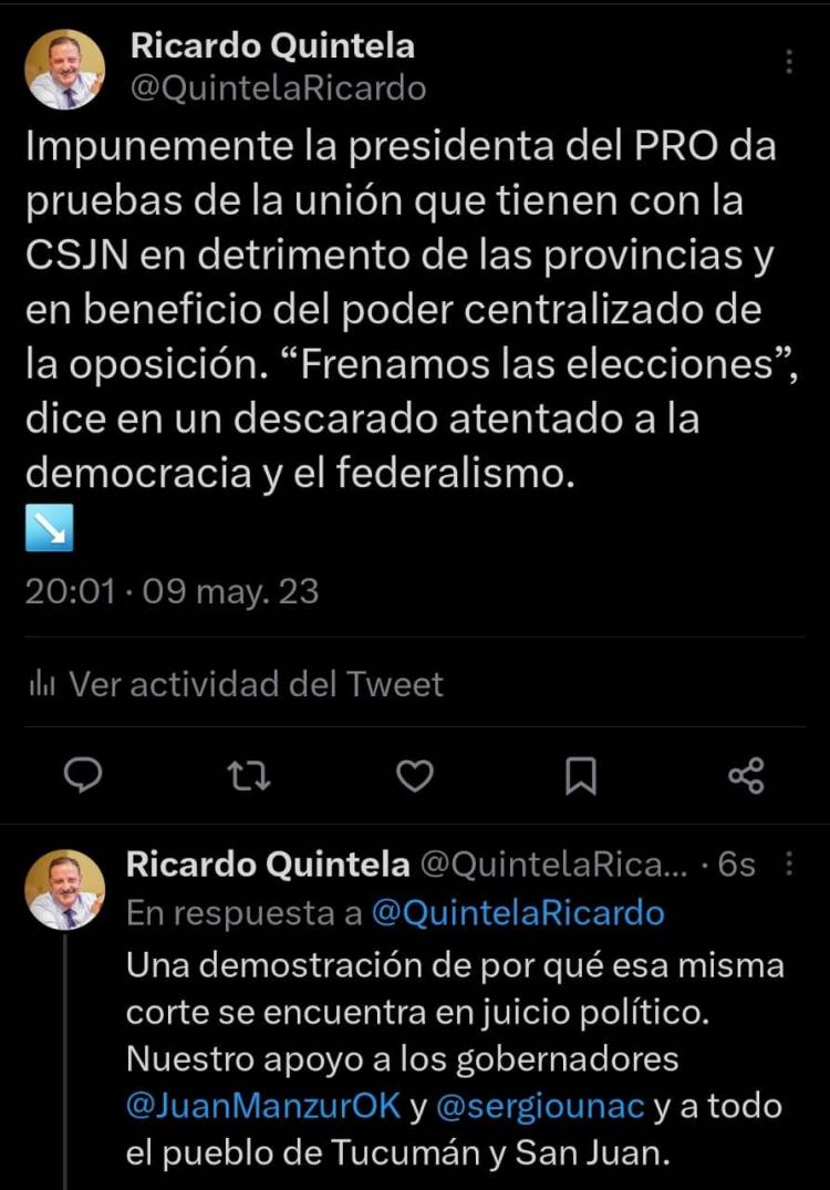 Quintela: "La ciudadanía dio un respaldo explícito a nuestra gestión".