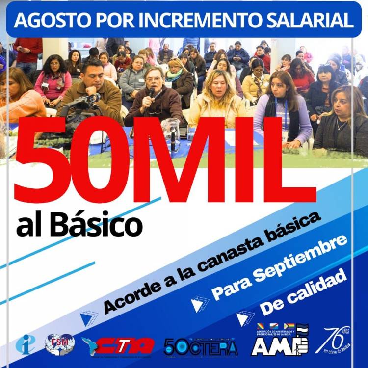 AMP pide un incremento salarial de $50.000 al básico para el mes de septiembre