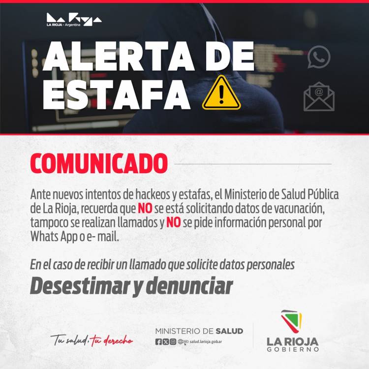 El Ministerio de Salud alerta sobre estafas telefónicas