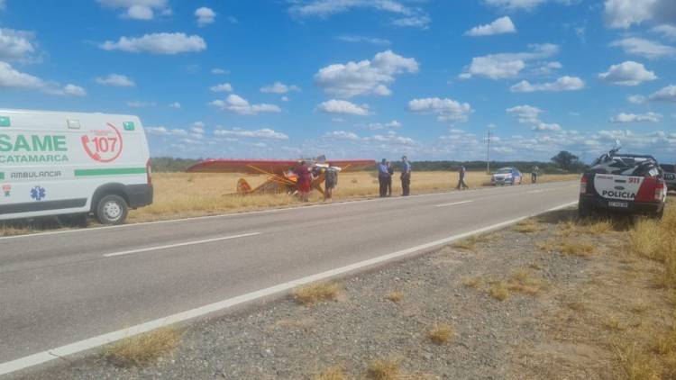 Avioneta riojana debió aterrizar de emergencia en Ruta Nacional 38