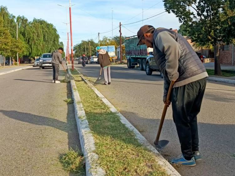Chepes: trabajos de limpieza por Av. 9 de julio