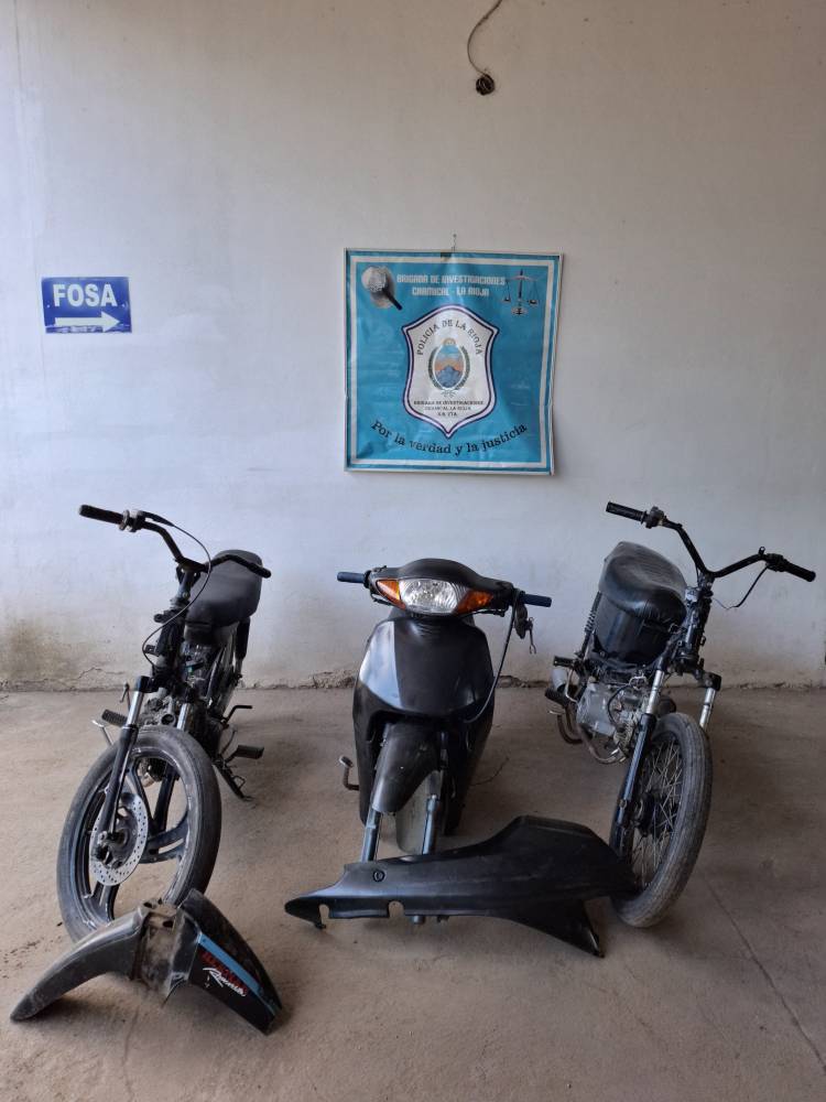 Recuperan cuatro motocicletas robadas en un operativo en Chamical
