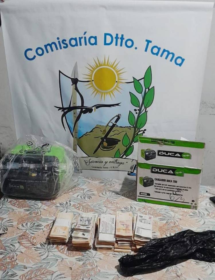 Tama: recuperan dinero y un cargador robado tras rápido accionar policial