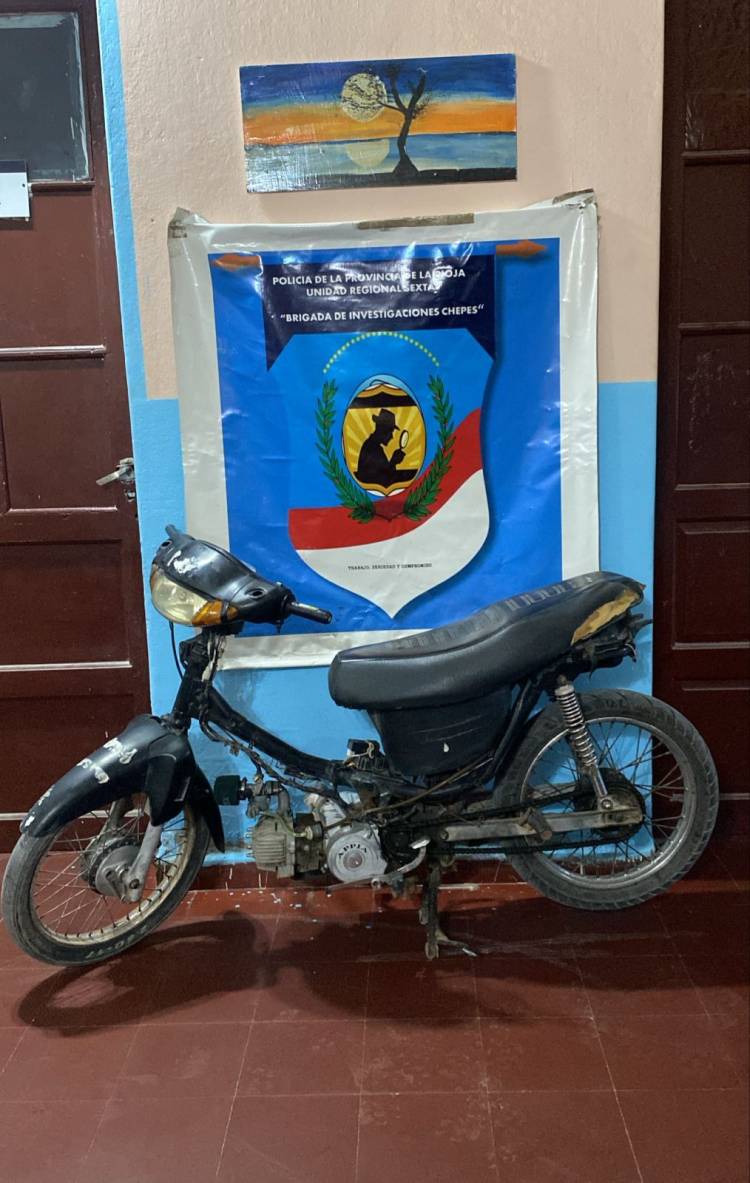 Secuestran una motocicleta abandonada en Chepes