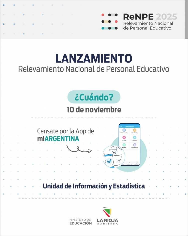 El 10 de noviembre inicia el Relevamiento Nacional de Personal Educativo, con participación obligatoria para docentes de todo el país