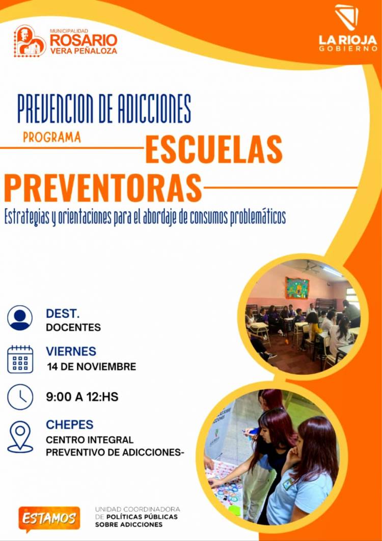 Capacitación docente sobre prevención de consumos problemáticos