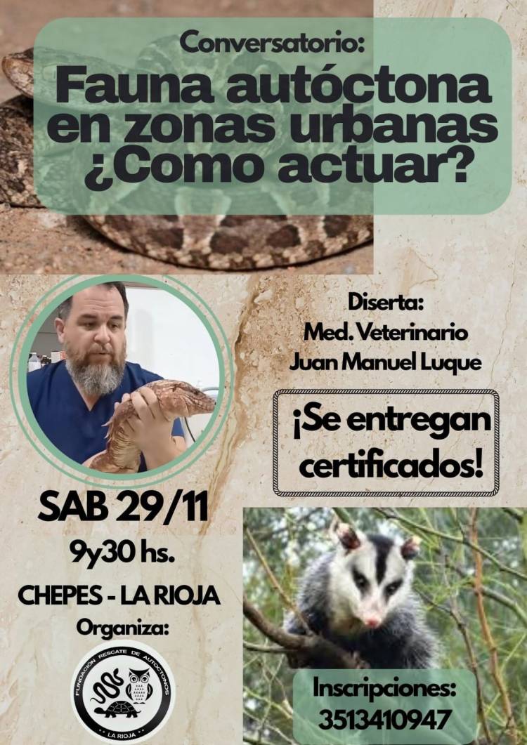 Chepes: Invitan a una capacitación sobre fauna autóctona
