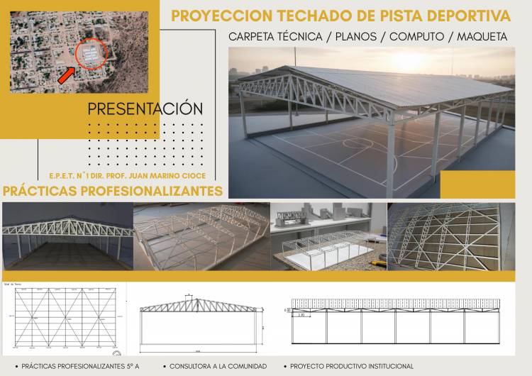 Chepes: solicitan financiamiento para techar la pista deportiva de la E.P.E.T. N°1