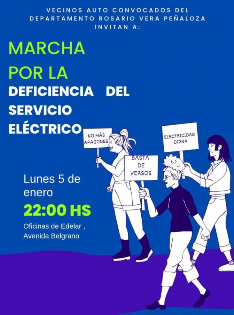 Vecinos convocan a una marcha por deficiencias en el servicio eléctrico, pese a reuniones entre Edelar y autoridades