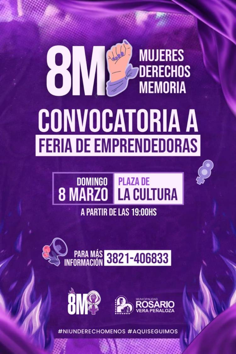Feria de mujeres emprendedoras y actividades culturales por el Día Internacional de la Mujer