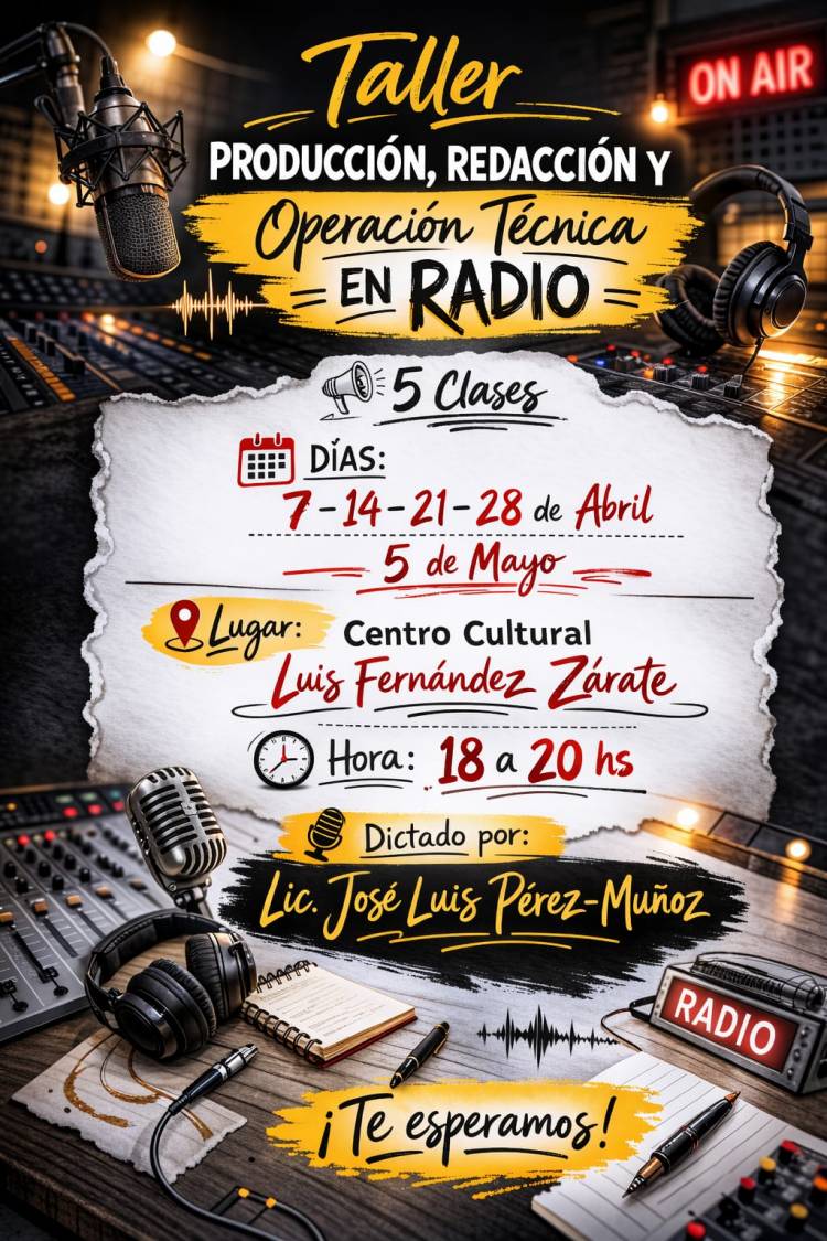 Abren las inscripciones para un taller intensivo de Producción, Redacción y Operación Técnica en Radio