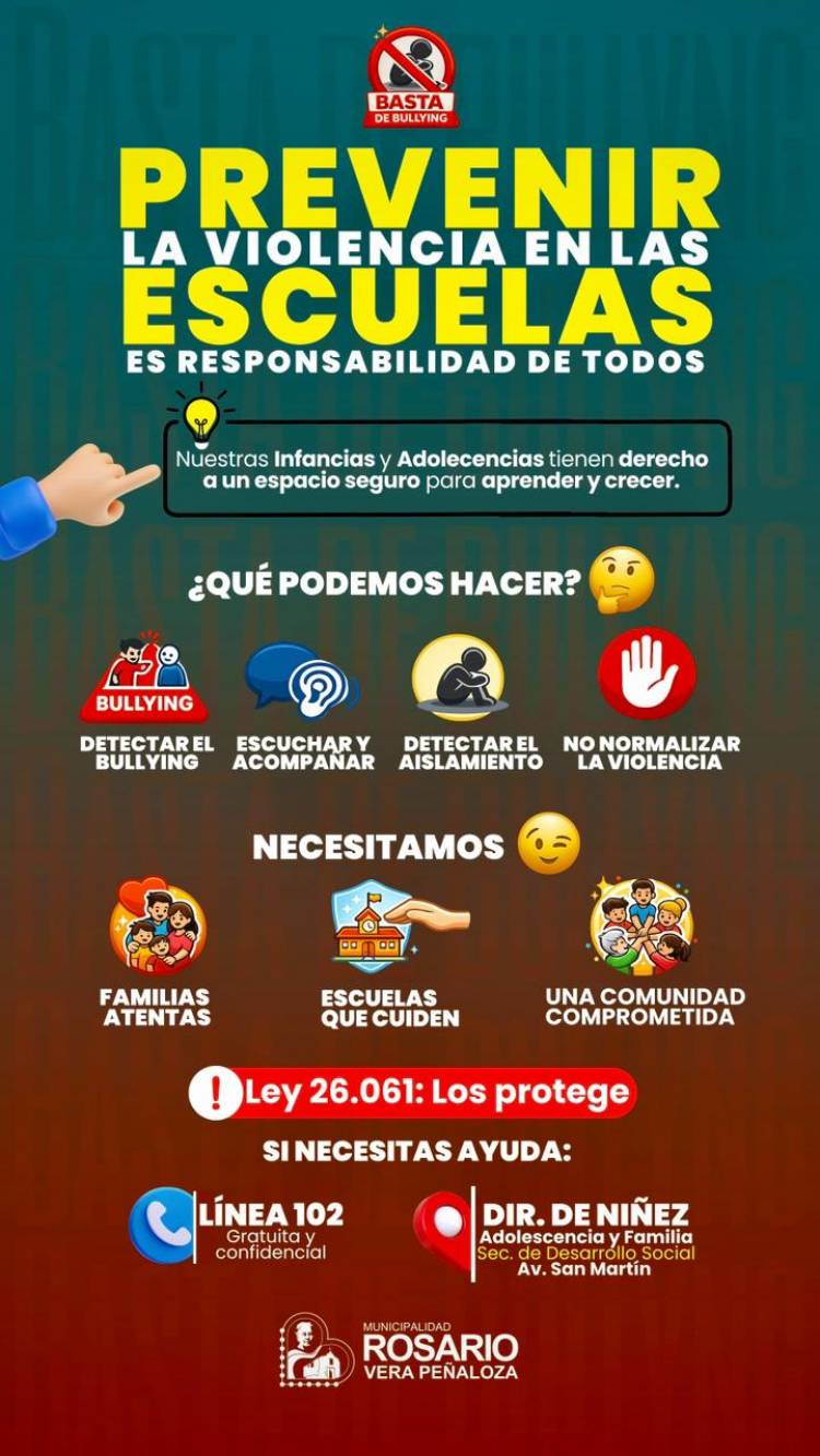 El Municipio impulsa una campaña de prevención contra el bullying y la violencia escolar