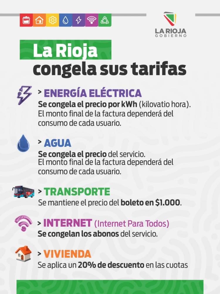 La Rioja congela tarifas de servicios para aliviar el impacto en los hogares