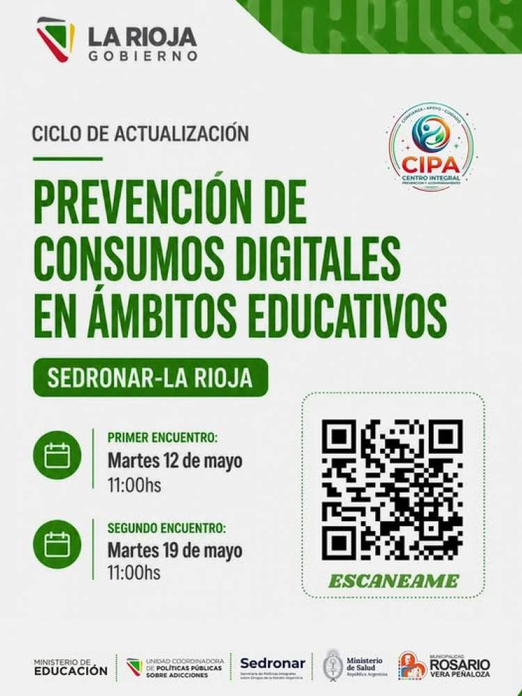 Prevención de Consumos Digitales en Ámbitos Educativos”, a cargo del equipo nacional de SEDRONAR