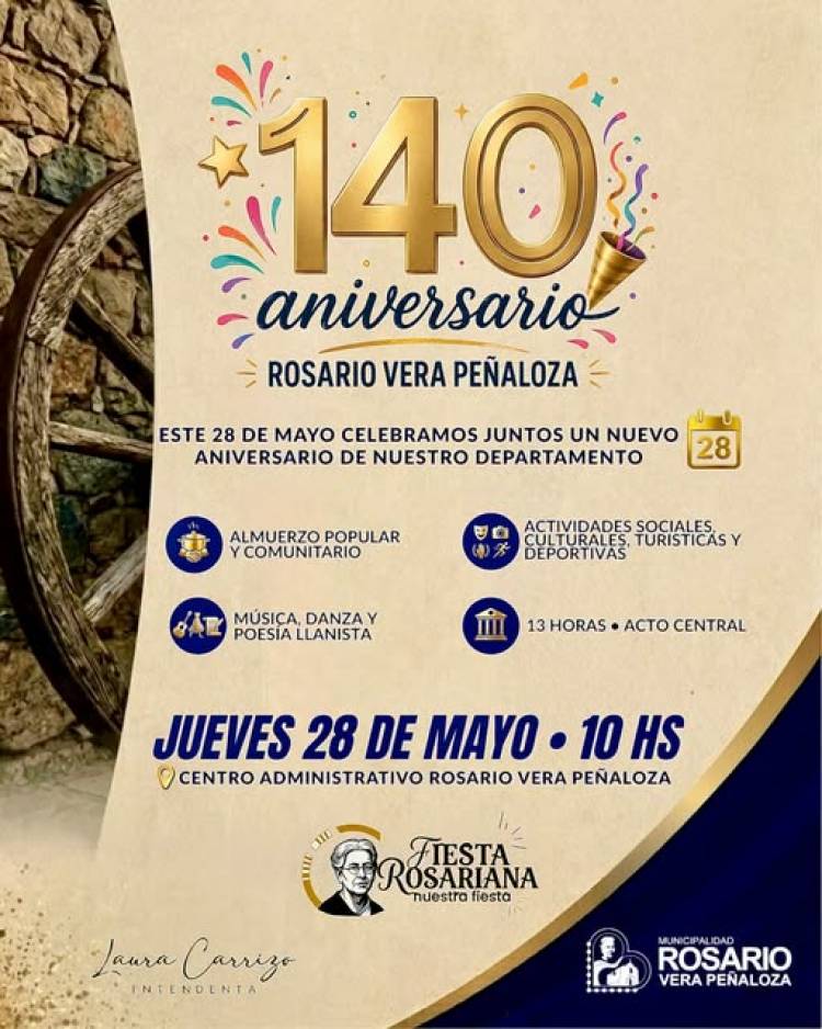 Rosario Vera Peñaloza celebra sus 140 años con una gran Fiesta Rosariana